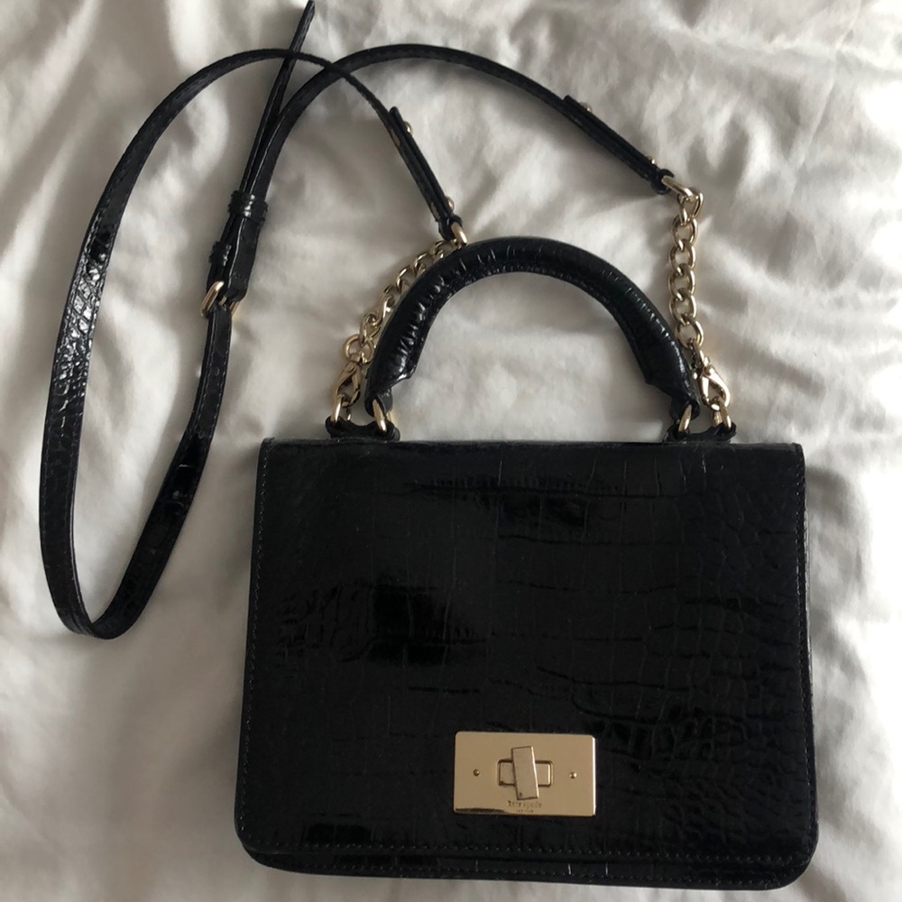 Patent Black Crossbody Bag